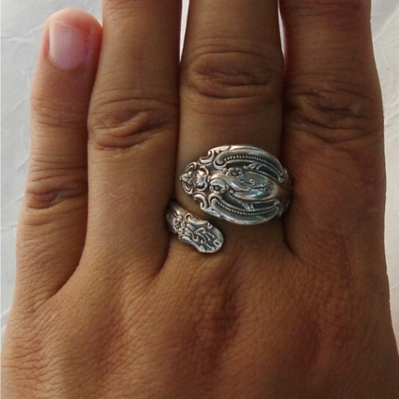 La Scala RARE Vintage Antique Gorham Adjustable Sterling Spoon Ring size 6 - Picture 4 of 10